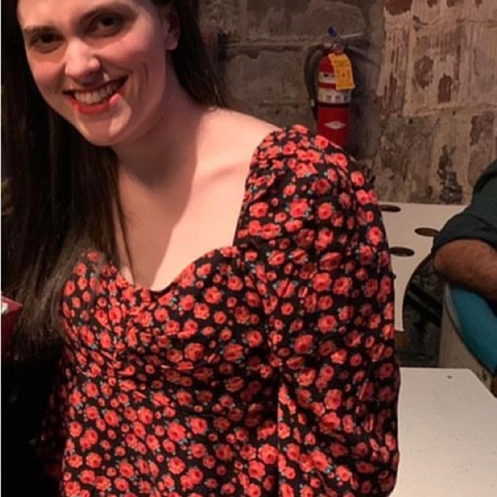 Crop floral blouse